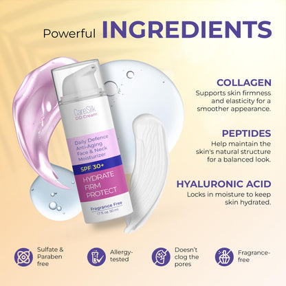 Lightweight fragrance free mineral cream being dispensed for daily facial sun protection.