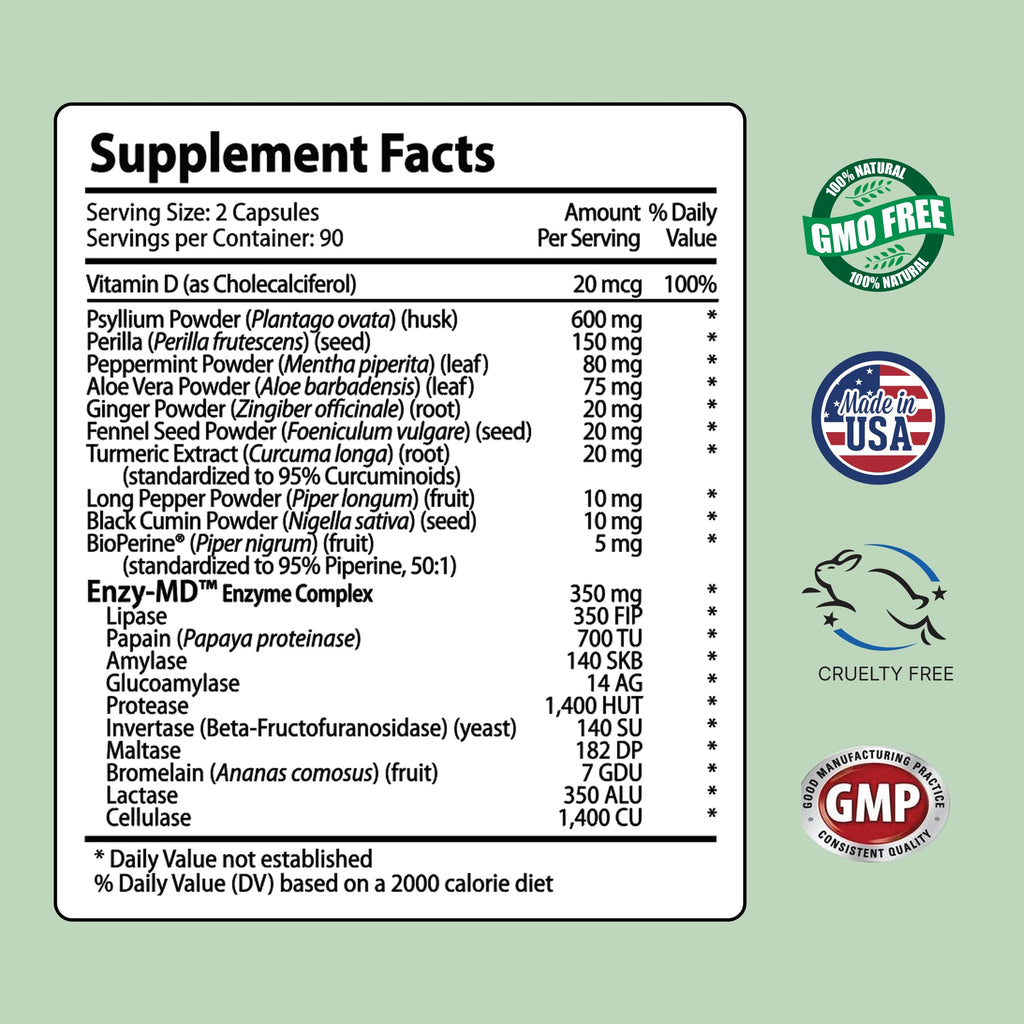 IBS Clear 180 capsule bottle with digestive support labeling