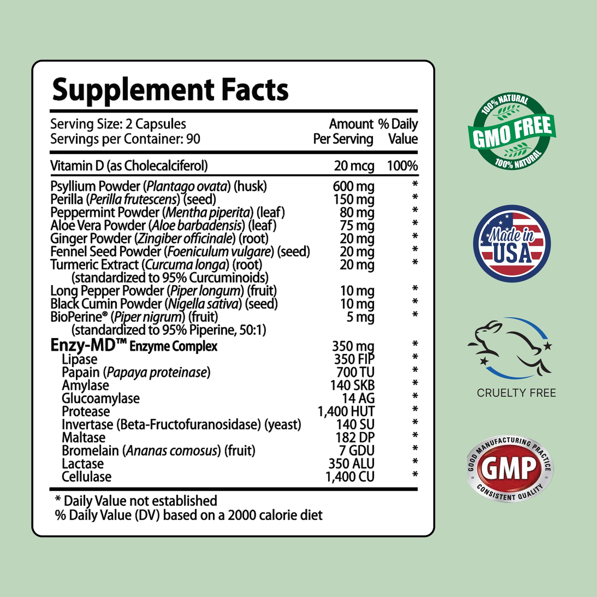 IBS Clear 180 capsule bottle with digestive support labeling