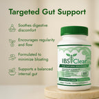 Back of IBS Clear bottle showing ingredient list and supplement facts