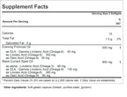 Andrew Lessman Evening Primrose supplement label details showing GLA and Omega-6 facts