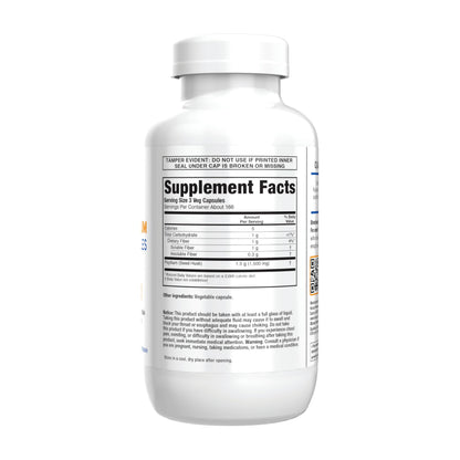 Close up of Konsyl psyllium husk supplement label