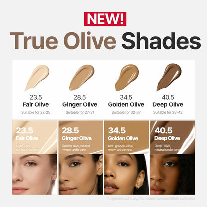 Espoir Ginger Olive foundation cushion shade 28.5 applied on skin