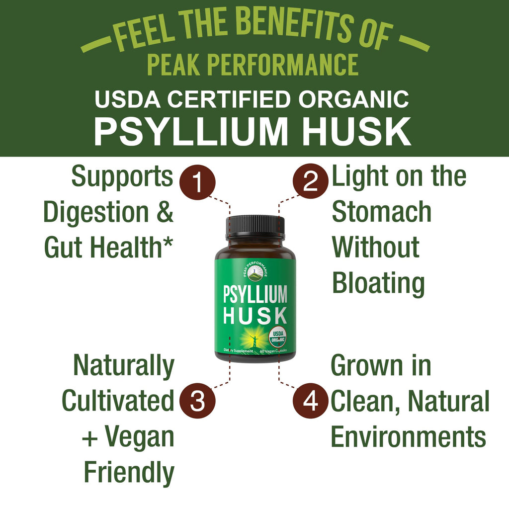 Peak Performance organic fiber supplement bottle label details