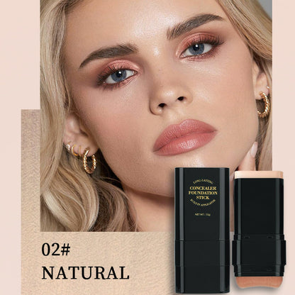 Vienflona 2 in 1 concealer foundation stick 02 Natural shade applied on skin for full coverage testing