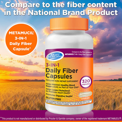 Side view of Right Remedies 500mg psyllium husk capsules bottle