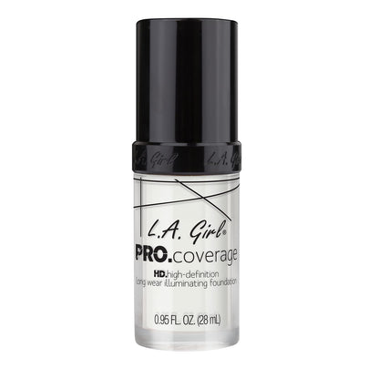 L.A. Girl high definition white mixing foundation container showing pump dispenser