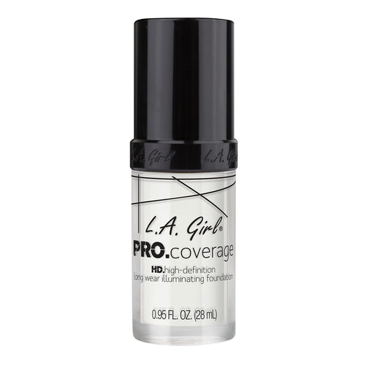 L.A. Girl high definition white mixing foundation container showing pump dispenser