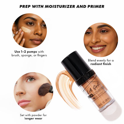 L.A. Girl dewy finish white foundation fluid fluid ounce scale view