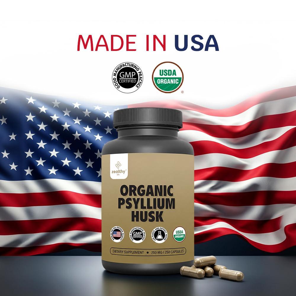 Authentic USA imported Zealthy Life psyllium husk bottle
