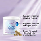 Proov fertility and menopause wellness 30 capsules supplement packaging details