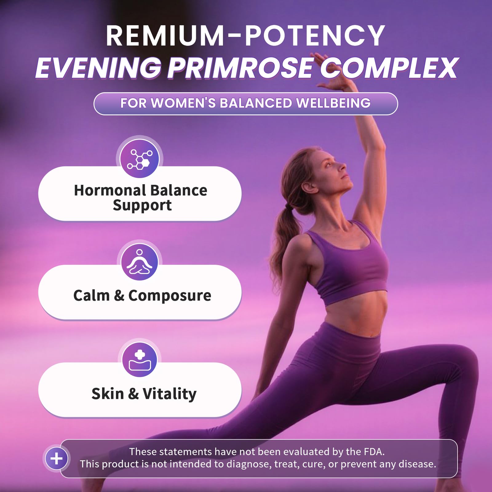Lukaree evening primrose oil ninety vegan softgels nighttime relaxation supplement purple label