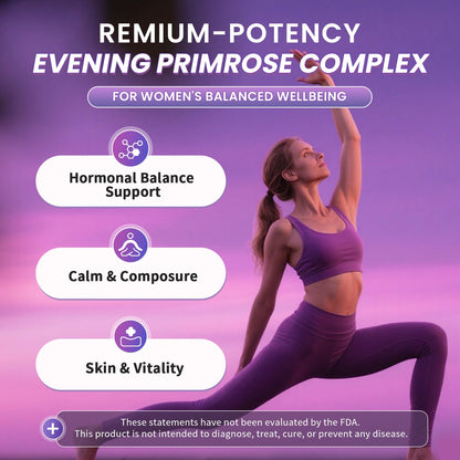 Lukaree evening primrose oil ninety vegan softgels nighttime relaxation supplement purple label