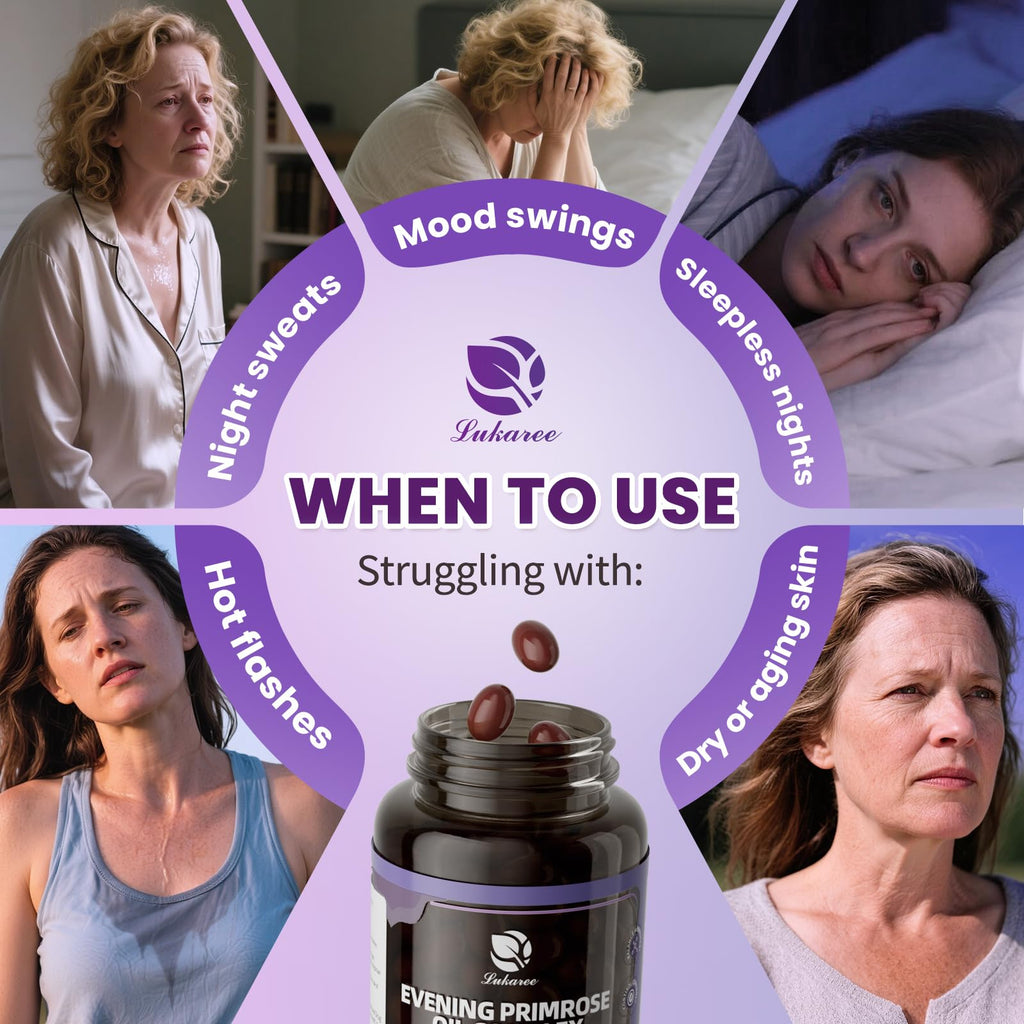Authentic imported USA Lukaree evening primrose oil complex for women cyclical balance
