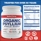 Yerba Prima Organic Psyllium Whole Husks label details
