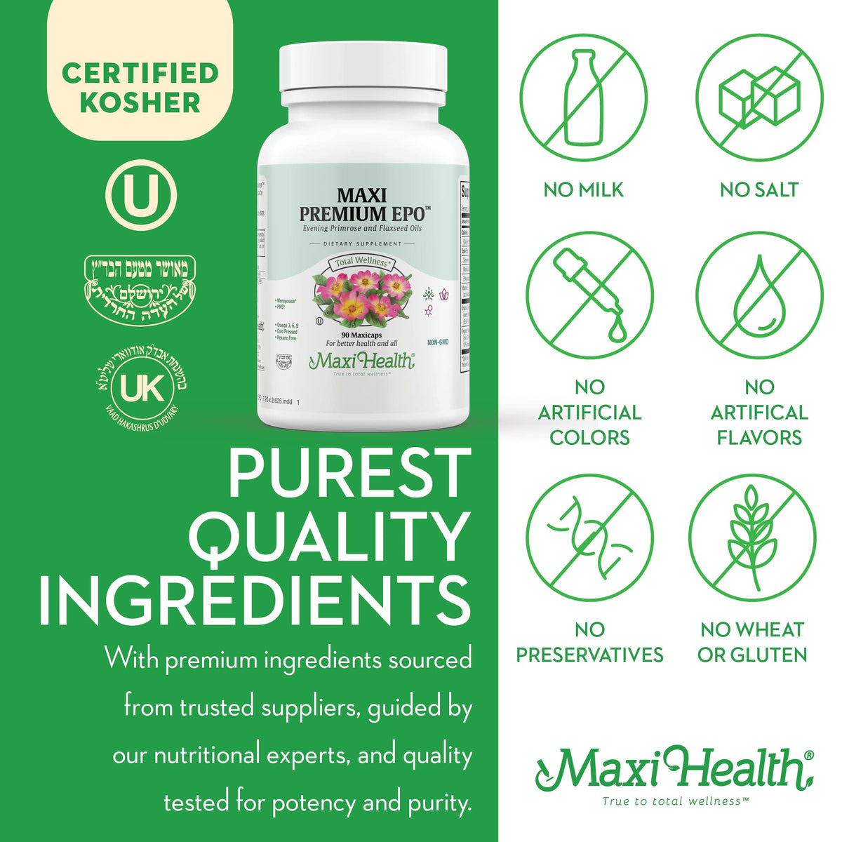 Cold pressed evening primrose oil and flaxseed oil capsules for menopause relief