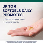 Metagenics OmegaGenics Evening Primrose Oil nutritional facts label highlighting 419mg omega-6 and 50mg GLA content.