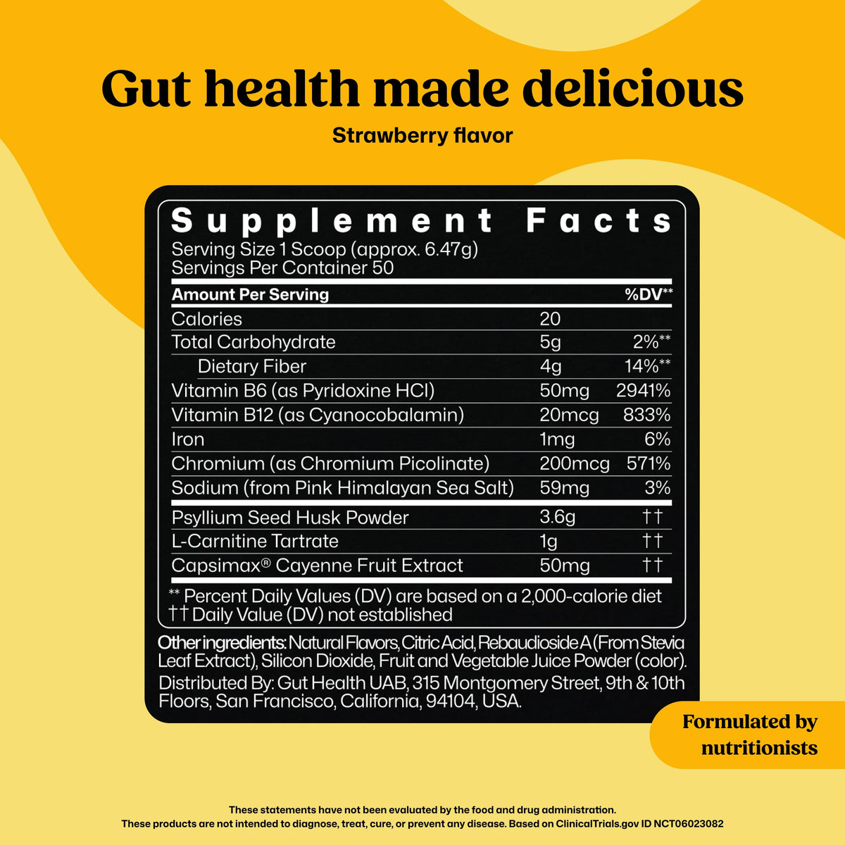 Side view of ColonBroom Premium fiber supplement container