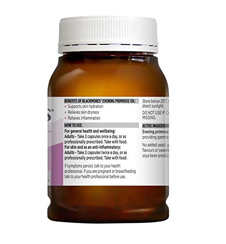 Blackmores Evening Primrose Oil cold pressed omega 6 dietary supplement supplement facts label view