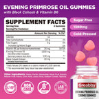 Greabby evening primrose oil with black cohosh dietary supplement packaging close up