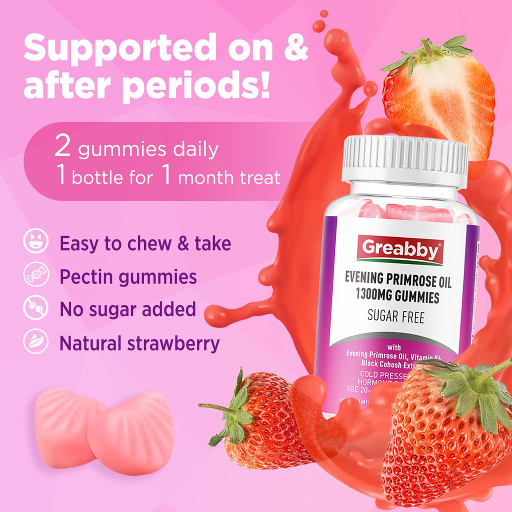 Greabby cold pressed evening primrose oil dietary supplements top angle shot