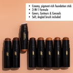 Black Radiance foundation stick showing pigment-rich cream side