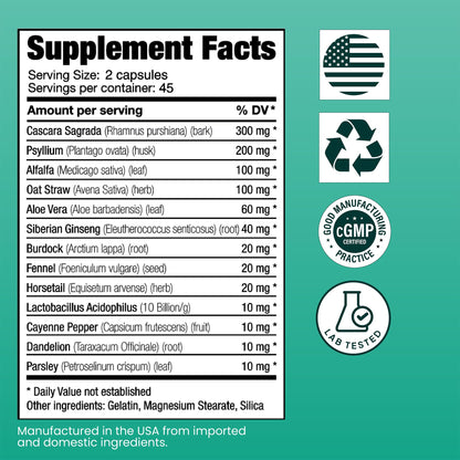 Sanar Naturals Colon Cleanser 90 count bottle close up