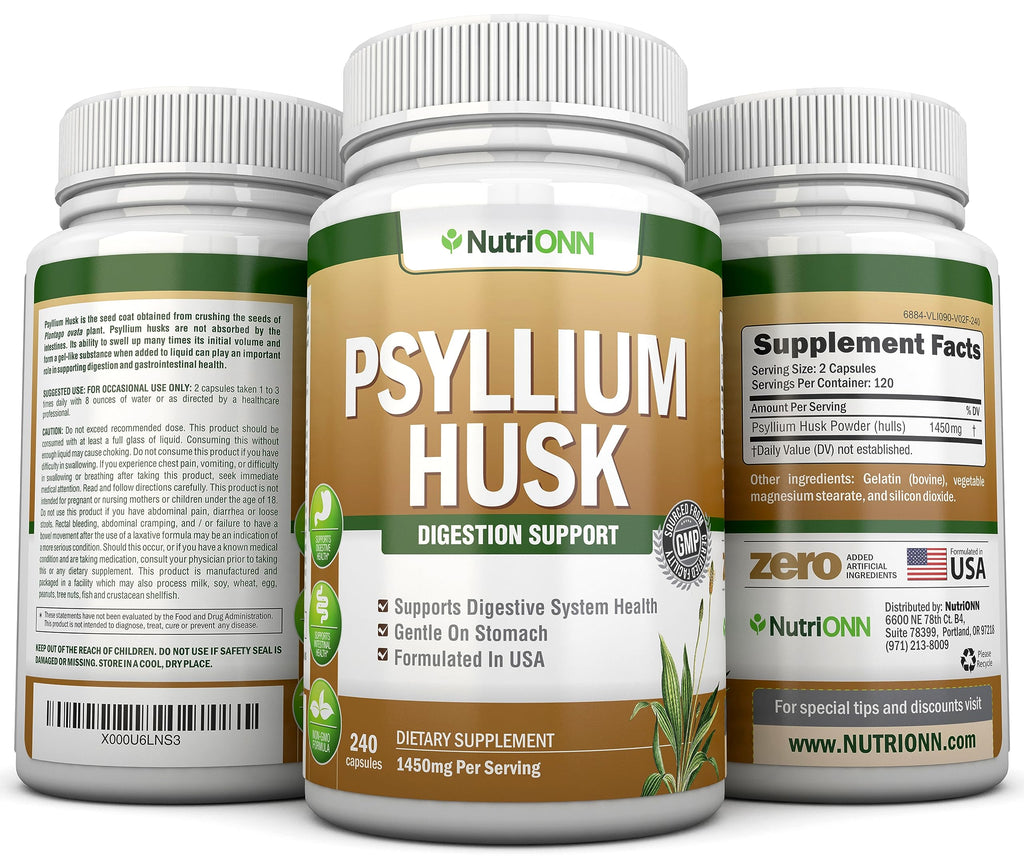 Premium NutriONN fiber supplement bottle branding