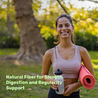 Deal Supplement psyllium powder mixed in a glass of water