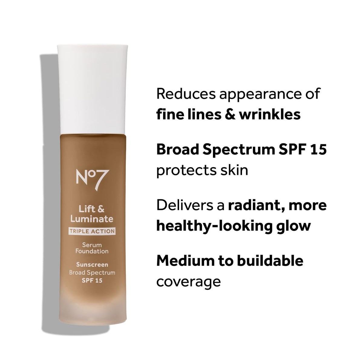 No7 Lift And Luminate Triple Action Serum Foundation pump applicator detail