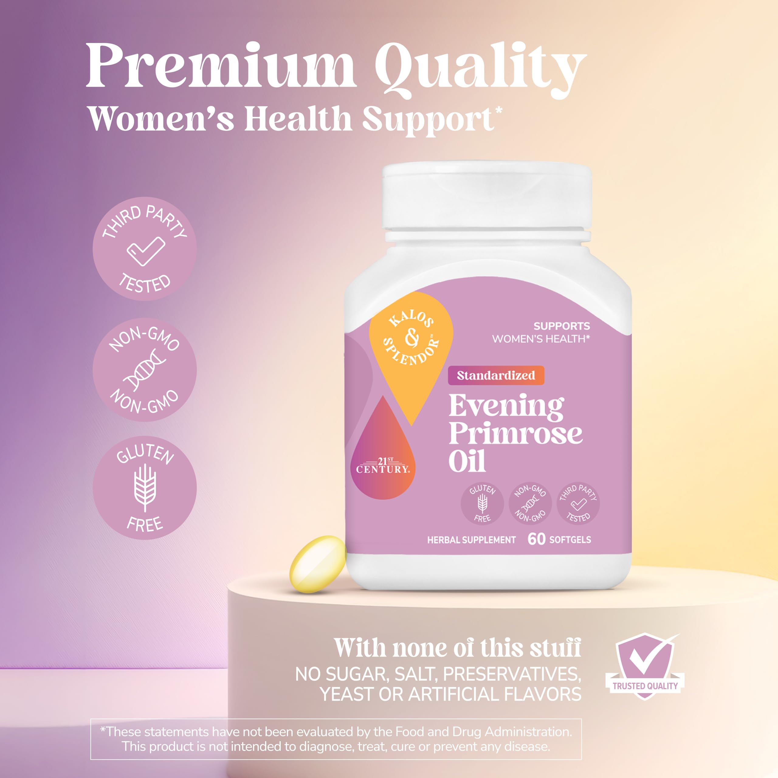 21st Century Evening Primrose Oil supplement facts and ingredients label