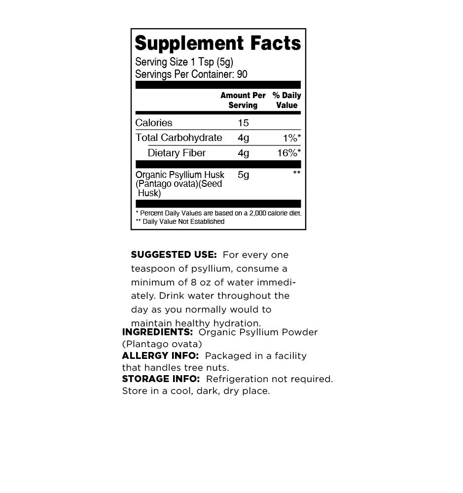 Terrasoul Superfoods organic psyllium powder in a glass of water