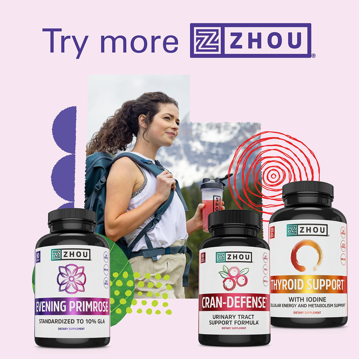 Zhou Nutrition premium non GMO evening primrose oil 1400mg packaging details