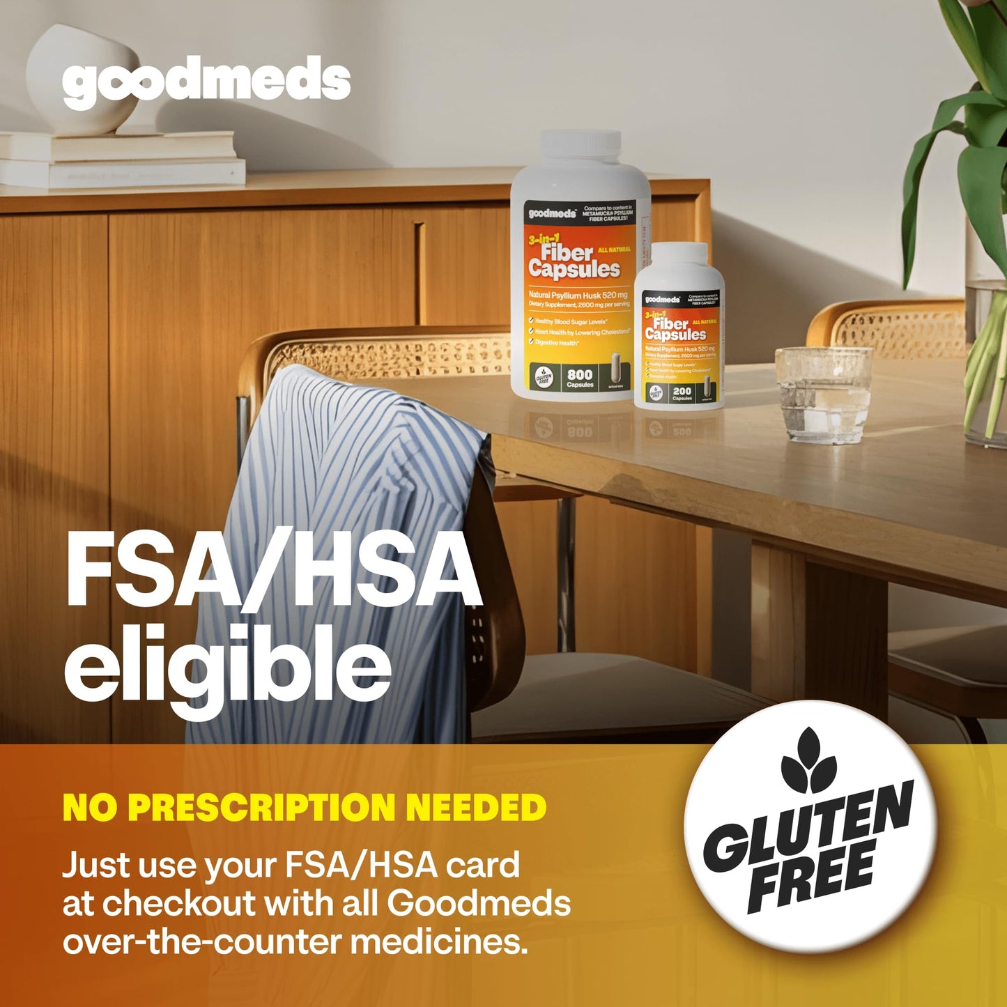 Authentic GoodMeds Psyllium Husk supplement bottle packaging