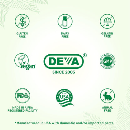 DEVA vegan capsules plant cellulose 90 count dietary supplement for women hormonal balance