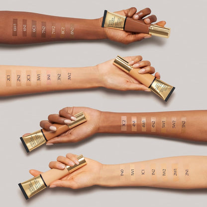 Estée Lauder Futurist Hydra Rescue Moisturizing Makeup SPF 45 tube angled on a clean background.