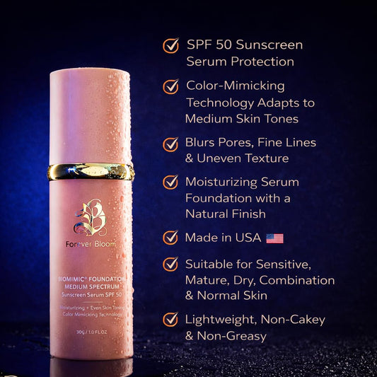 Forever Bloom color changing foundation serum cream dispensing on fingertips