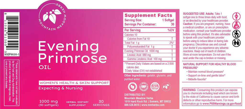 Premium imported evening primrose oil for skin hydration and health
