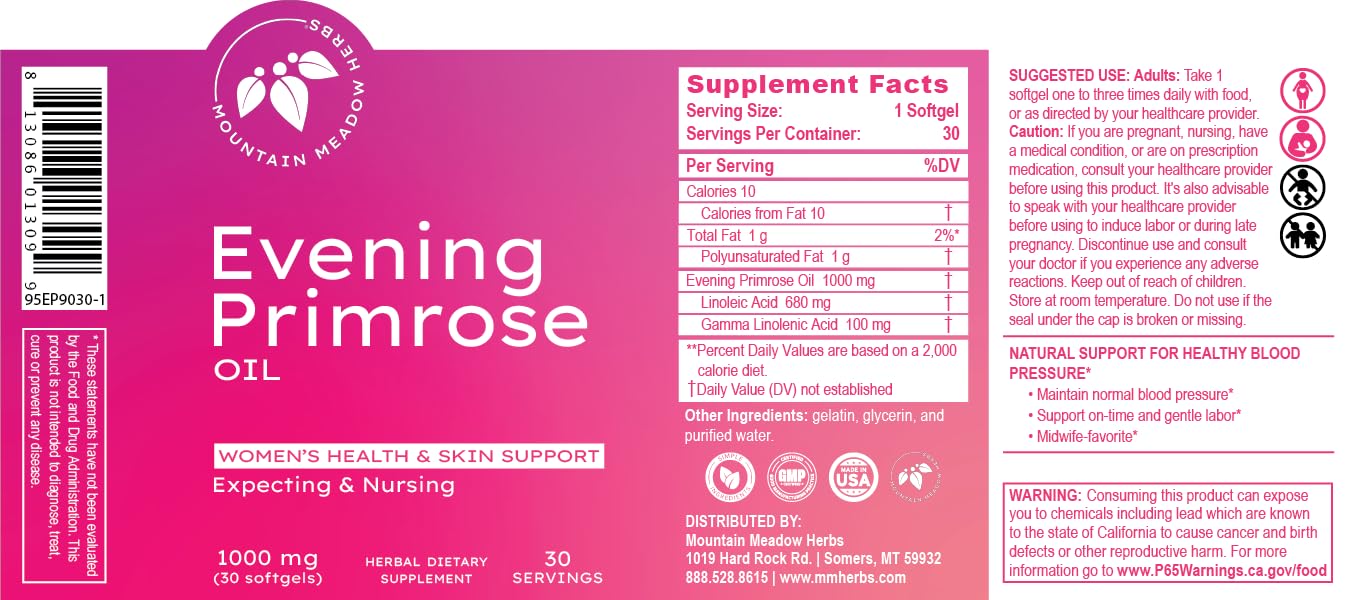 Premium imported evening primrose oil for skin hydration and health