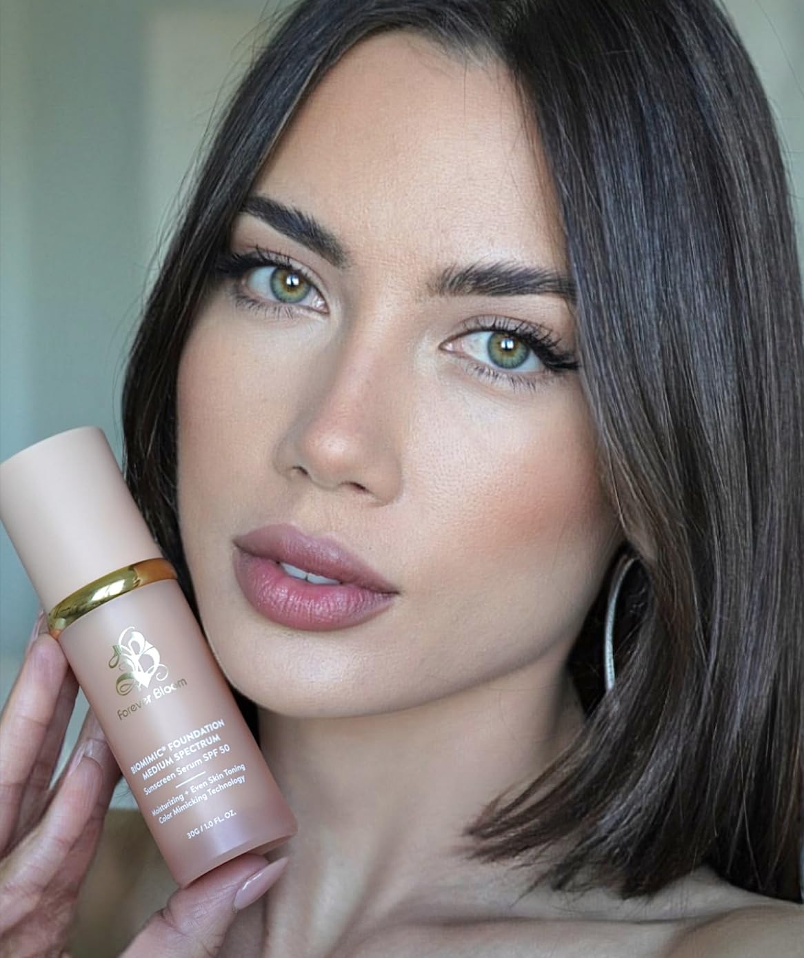 Forever Bloom Bio Mimic Foundation application on skin