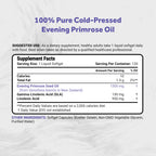 Naturalis Evening Primrose Oil New Zealand grown premium supplement bottle label detailing ten percent gamma-linolenic acid content.