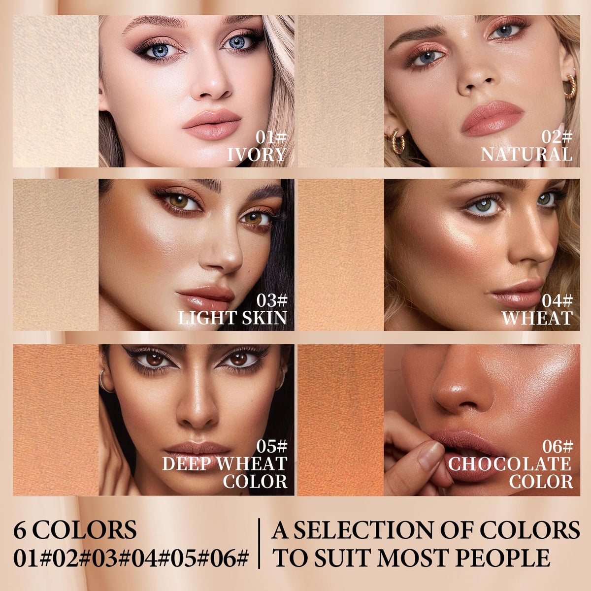 O'CHEAL contour stick highlighting the built-in M-shaped blending brush