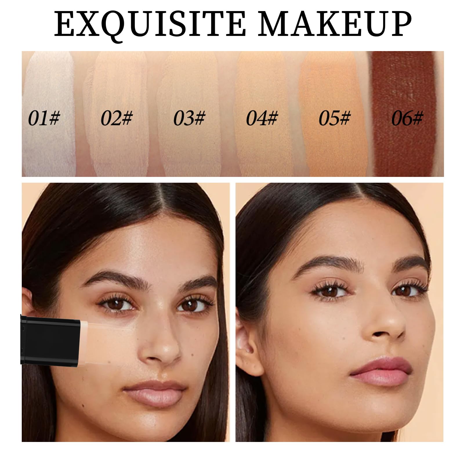 O'CHEAL lightweight brightening stick foundation on multi angle view.