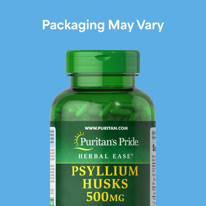 Puritan's Pride psyllium husk capsule bottle label detail