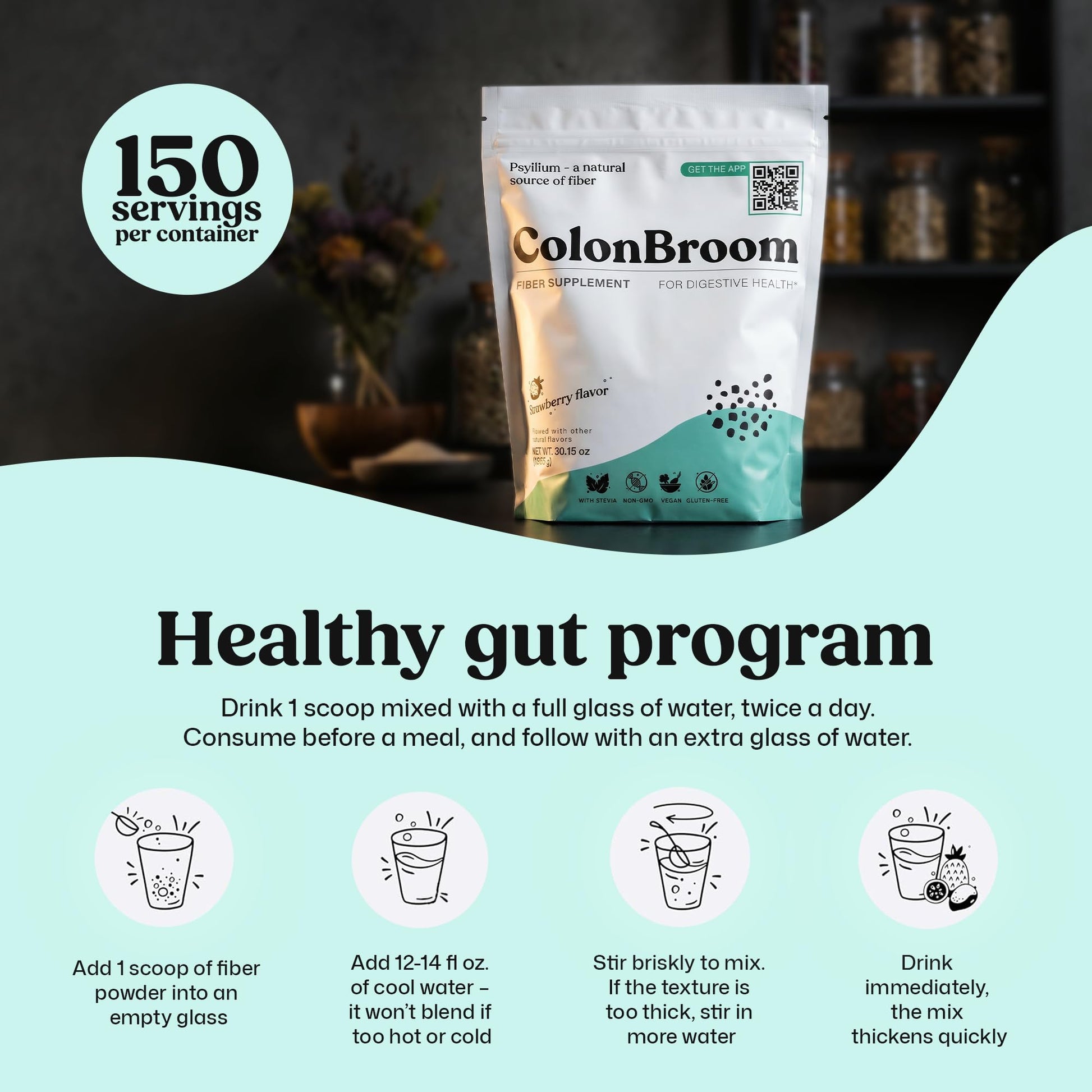 ColonBroom fiber supplement for gut health lifestyle
