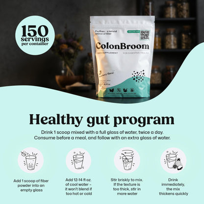 ColonBroom fiber supplement for gut health lifestyle