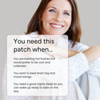 Close-up of a woman peeling a waterproof menopause patch from the backing sheet