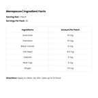 The Patch Remedy Menopause thirty count retail box displaying natural ingredients list