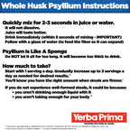 Yerba Prima Psyllium husks nutrition facts label