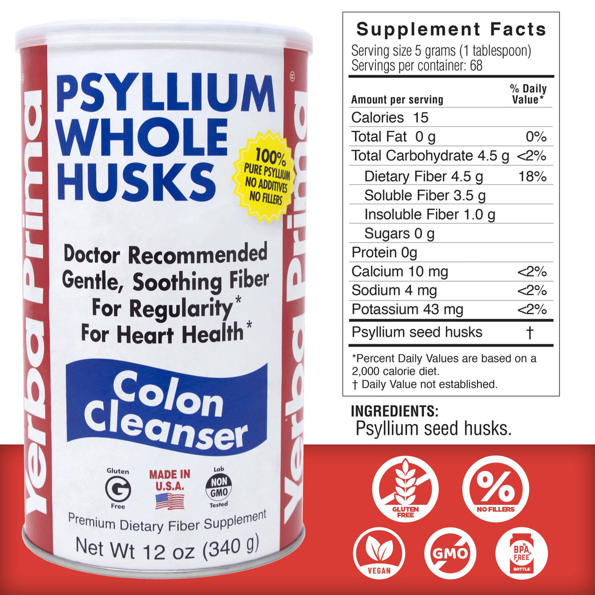 Close up view of natural whole psyllium husk texture